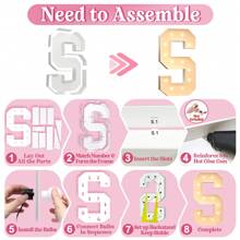 4FT Marquee Light Up Letters A-Z, Large Light Up Letters For Birthday Party Decor Wedding Decorations, Marquee Letters For Party Decoration Large Marquee Letters Arch Kit Decorations Letter A-Z. - Letter S - View 2