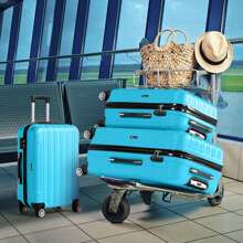 3 Piece Nested Spinner Suitcase Luggage Set With TSA Lock Dark Green - Blue - View 10