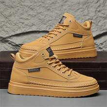 lässige mittelhohes Arbeits-Boots, und vielseitiges Design, Lederobermaterial wasserresistent mit Schnürung, weicher und angenehmer Futter, rutschfeste Sohle, bequem, Outdoor Lässig Sport mittelhoch Boots