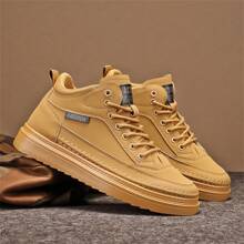 lässige mittelhohes Arbeits-Boots, und vielseitiges Design, Lederobermaterial wasserresistent mit Schnürung, weicher und angenehmer Futter, rutschfeste Sohle, bequem, Outdoor Lässig Sport mittelhoch Boots