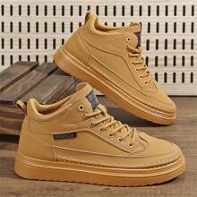 lässige mittelhohes Arbeits-Boots, und vielseitiges Design, Lederobermaterial wasserresistent mit Schnürung, weicher und angenehmer Futter, rutschfeste Sohle, bequem, Outdoor Lässig Sport mittelhoch Boots