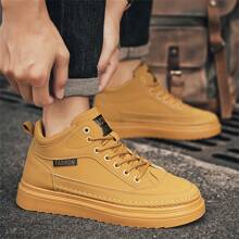 lässige mittelhohes Arbeits-Boots, und vielseitiges Design, Lederobermaterial wasserresistent mit Schnürung, weicher und angenehmer Futter, rutschfeste Sohle, bequem, Outdoor Lässig Sport mittelhoch Boots