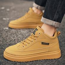 lässige mittelhohes Arbeits-Boots, und vielseitiges Design, Lederobermaterial wasserresistent mit Schnürung, weicher und angenehmer Futter, rutschfeste Sohle, bequem, Outdoor Lässig Sport mittelhoch Boots