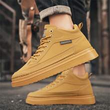 lässige mittelhohes Arbeits-Boots, und vielseitiges Design, Lederobermaterial wasserresistent mit Schnürung, weicher und angenehmer Futter, rutschfeste Sohle, bequem, Outdoor Lässig Sport mittelhoch Boots