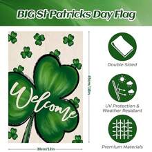 St. Patrick's Day Garden Flag Double Sided Shamrock 12 X 18 Inch - St. Patrick's Day Home Garden Decor