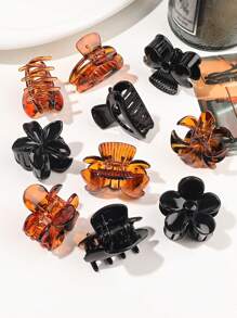 10pcs Set Ombre Amber Gradient Square Bow, Daisy, Plumeria, Half-Round Hair Clips, Elegant Minimalist Small Side Bangs, Ponytail Accessories,Hair Claw,Claw Clips,Hair Jaw Clip,Hair Clutch Fall Winter Hair Accessories For Women For Vacation Outfits Woman Flower Hair Clip Summer - Multicolor - View 6