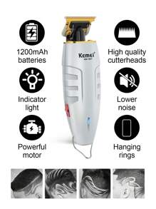 HIENA 1 pieza Cortadora de cabello eléctrica para hombres con cabezal de corte de 0 mm, compacta y conveniente, recargable por USB, cortadora eléctrica con empuje de moda, conveniente y rápida para uso diario