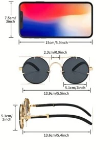 1Pc Women Round Fashion Glasses Stylish Double Bridges Metal Frame Green Glasses Chic Imitation Wood Grain Leg Design Novel Shape Gradient Color Eyeglasses For Daily Use Beach Party Fashion Glasses For Women,Shades For Ladies,Fall Winter Outfits,Beach Accessories,Vintage Retro Y2k Basics Eyeglasses,Business Casual Gifts,Perfect For Everyday Wear,Seaside,Beach,Vacation,Walking,Shopping,Driving,Street Photos For Summer Beach Vacation,Outdoor,Travel