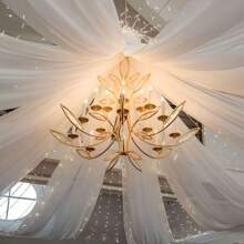 1 pezzo Tenda bianca in tulle per arco di 3,15 metri per decorazione di cerimonia e ricevimento nuziale, forniture per matrimonio, decorazione appesa per matrimonio, regalo di San Valentino, Natale