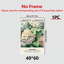 1 London-Style Modern Canvas Art With Hydrangea Accents, Spring Decor - Living Room And Bedroom Wall Decor - Canvas (Framed),Wall Art,Poster Gifts Birthday Graduation - Multicolor - View 9