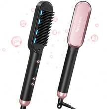Negative Ion Hair Straightening Brush - 玫瑰金 - 查看 1