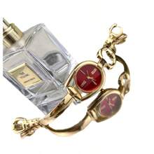 1pc Women's Simple Horseshoe Shaped Gold Case Colorful Dial Metal Alloy Band Fashion Quartz Watch, Suitable For Daily Wear