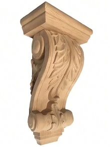 1 pieza Aplique tallado en madera estilo europeo sin pintar, calcomanías de talla, molduras para decorar ventana, puerta, estufa de leña, decoración del hogar, paredes y muebles