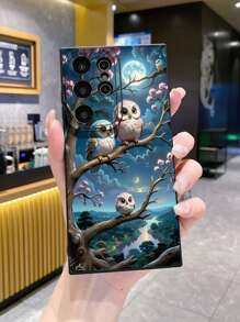 1pc Owl Designed Anti-Drop Mobile Phone Case Compatible With Apple/Galaxy/Infinix/Redmi/OPPO/VIVO/Realme Waterproof Shockproof Scratch Resistant - Black - View 5