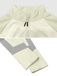 Chaqueta de mujer de moda con forro de sherpa, cuello alto, bolsillos con cremallera, abrigo de esquí, conjunto de esquí blanco - Blanco - Ver 5