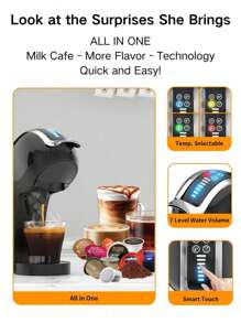 Brutelle CAFELFFE 4-In-1 Capsule Coffee Machine, 19 Bar Fully Automatic Small Home Use, 0.6L Detachable Water Tank, Suitable For 1450W Universal Coffee Capsules - EU F Type Plug(220-240V) - View 5