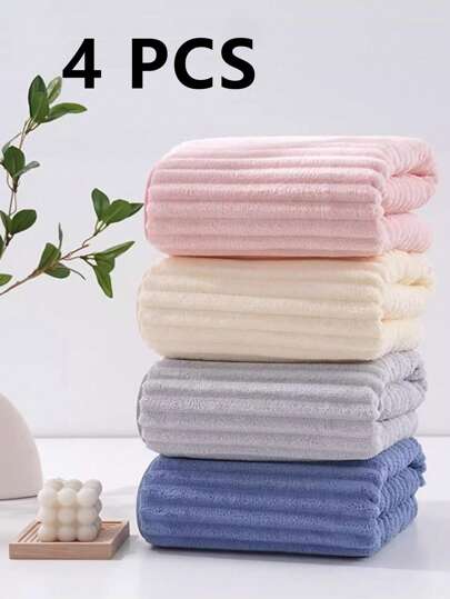 Juego De 4 Toallas De Baño Absorbentes y Sin Pelusa Para Limpiar El Pelo, La Cara y El Cuerpo,Navidad, Regalo de Navidad, Invierno, Día de Acción de Gracias,Regalo