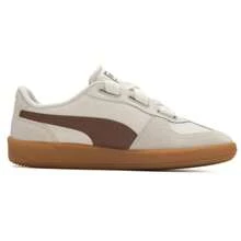 Puma Palermo 宽系带帆布低帮运动鞋，男女款轻便休闲旅行鞋，402109-03 - 米白色-棕色 - 查看 2