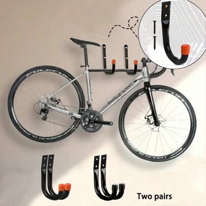 2pcs Bicycle Iron Hook Needs To Be Perforated With Screws, Which Is Suitable For Outdoor Installation In The Firewood Room