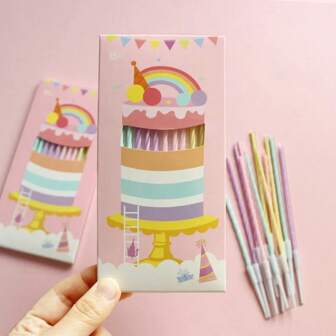 12pcs, Birthday Candles, Candy Color Birthday Party Photo Props, Rainbow Cake Decorations, Anniversary CakeCandles For Family Party,Birthday Decorations,Happy Birthday,Cake Candles,Room Deocr