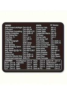 1pc Keyboard Shortcuts Mouse Pad For Microsoft Word And Excel (PC/Windows) - Thicker Non-Slip Rubber Base - Multicolor - View 5