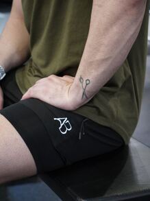 Black Geometric Compression Shorts (Discontinued)