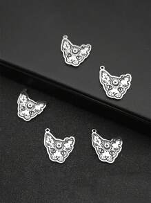 5PCS Witch Cat Crescent Moon Star Charm Enamel Stainless Steel Pendant DIY Necklace Earrings Bangle Jewelry Making