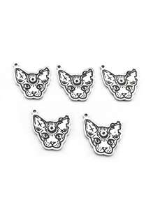5PCS Witch Cat Crescent Moon Star Charm Enamel Stainless Steel Pendant DIY Necklace Earrings Bangle Jewelry Making