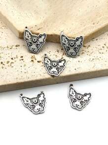 5PCS Witch Cat Crescent Moon Star Charm Enamel Stainless Steel Pendant DIY Necklace Earrings Bangle Jewelry Making