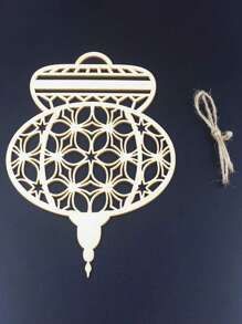 6 Stück Hölzerne Hängedekoration - Elegantes Mond-, Stern- und Laternen-Muster Heimdekoration, geeignet für Festivalfeiern, Eid, Weihnachtsdekorationen, Weihnachtsgeschenke, Weihnachtsdekoration