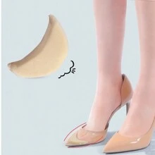 1 par de insertos de espuma beige para la punta del zapato, insertos de esponja protectores de los dedos, reductor de talla de zapato - Beis - Ver 5