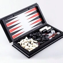 Magnetic International Chess Set With Folding Board Portable Travel Board Game Kids Adults Beginners Plastic Chessmen Velvet Bottom Storage Case Educational Toy - Multicolor - View 10