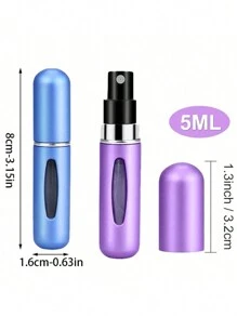 可再填充香水雾化器旅行，0.17 盎司便携式迷你口袋香水雾化器瓶喷雾器适用于女士男士小型喷雾瓶适用于旅行配件 - 彩色 - 查看 4