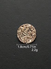 Set de 6/12 botones metálicos redondos con textura de piedra convexa, botones decorativos versátiles para abrigos, suéteres, chaquetas informales, zapatos, sombreros, manualidades DIY