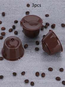 1 pieza/2 piezas/3 piezas/5 piezas Cápsulas de café reutilizables de color marrón compatibles con accesorios de café recargables, de vuelta a la escuela