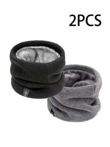 2 Stück/1 Stück Geschenk für Outdoor-Reisen, Fahrradschal, warmer Strickschal für Herbst und Winter, Fleecestrickschal, Geschenk für Urlaub und Geburtstag