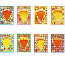 8/16pcs Pizza & Dessert Stickers For DIY, Party Decorations, Gift Bags, Sticker Book, Birthday Crafts