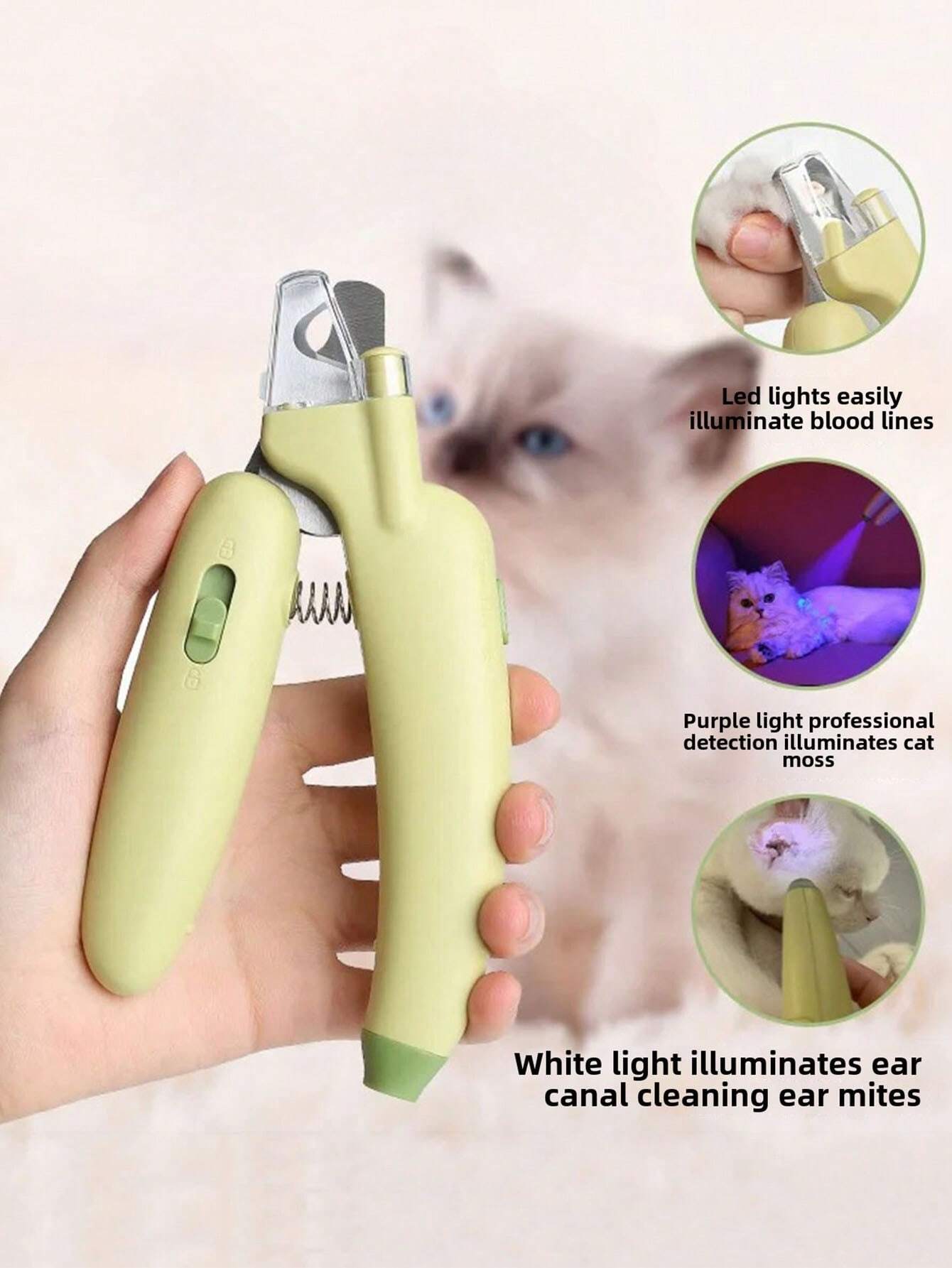 Pupnourish Nagelknipser Mit LED-Licht - Der Sichere Krallentrimmer Für Hunde & Katzen