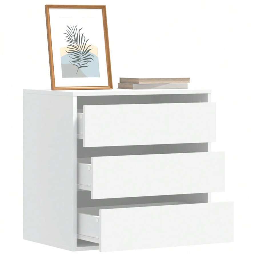 Corner Chest Of Drawers White 60x48 Cm Storage Unit Engineered Wood For Bedroom Living Room Modern Design - White - View 1