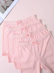 4 stuks zachte modal geplooide strik elastische taille shorts voor kinderen