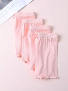 4 stuks zachte modal geplooide strik elastische taille shorts voor kinderen