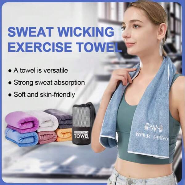 1pc Sports Microfiber Quick Dry Towel, Portable Soft Ultralight Absorbent Large Towel For Swimming Pool, Swim, Gym, Fitness, Yoga, Beach Home Bathroom Decor Summer Beach Essentials Back To School