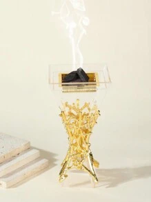 Transparent Geometric Luxury Alloy Incense Burner, Suitable For Gifts Birthday Graduation