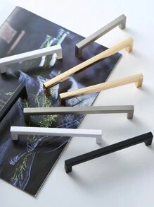 1pc Simple Quadrate Aluminum Alloy Black Brushed Furniture Cabinet Door Handles Drawer Knobs Glass Cabinet Wardrobe Door Pulls Furniture Handle Hardware