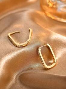 1 Pair 925 Sterling Silver Simple Geometry Earrings For Women Anniversary Gift Original Designed Glamorous Retro Party Fine Jewelry