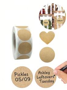 1000PCS Kraft Circle Stickers Dot Stickers, 1.5 Inch Round Blank Garage Price Stickers Kraft Coding Tag Labels Brown Natural Envelope Seals For Home Classroom Jam Canning Jar Labels (Brown 1.5 Inch)