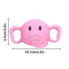 Uroczy silikonowy uchwyt do butelki w kształcie słonia - miękki, łatwy w trzymaniu, odpowiedni dla dzieci w wieku 0-3 lat, akcesorium do codziennego użytku, wielokrotnego użytku, pasuje do większości butelek z szyjką