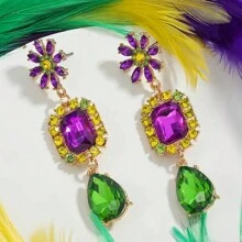 2 件水钻几何翼优雅吊坠耳环，适合女性圣诞节、日常、派对佩戴 - 聖誕耳環 - 查看 6