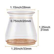 Protectores de patas de silla de silicona con almohadillas de fieltro – Tapas de muebles sin arañazos, deslizamiento fácil, reducción de ruido - Marrón - Ver 3