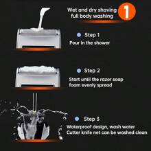 Panasonic ES3831K405 Electric Shaver, Stainless Steel Blades, Floating Heads, Battery Operated, Wet & Dry Use, Fully Washable, Ergonomic Design, Streamlined Body (Note: Batteries Not Included, Requires 2 AA Batteries To Be Installed Before Use) (Black) - Black - View 2